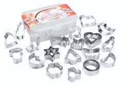 25’li Kurabiye Kalıbı Seti – Saklama Kutulu, Farklı Şekiller (25x15x7 cm)